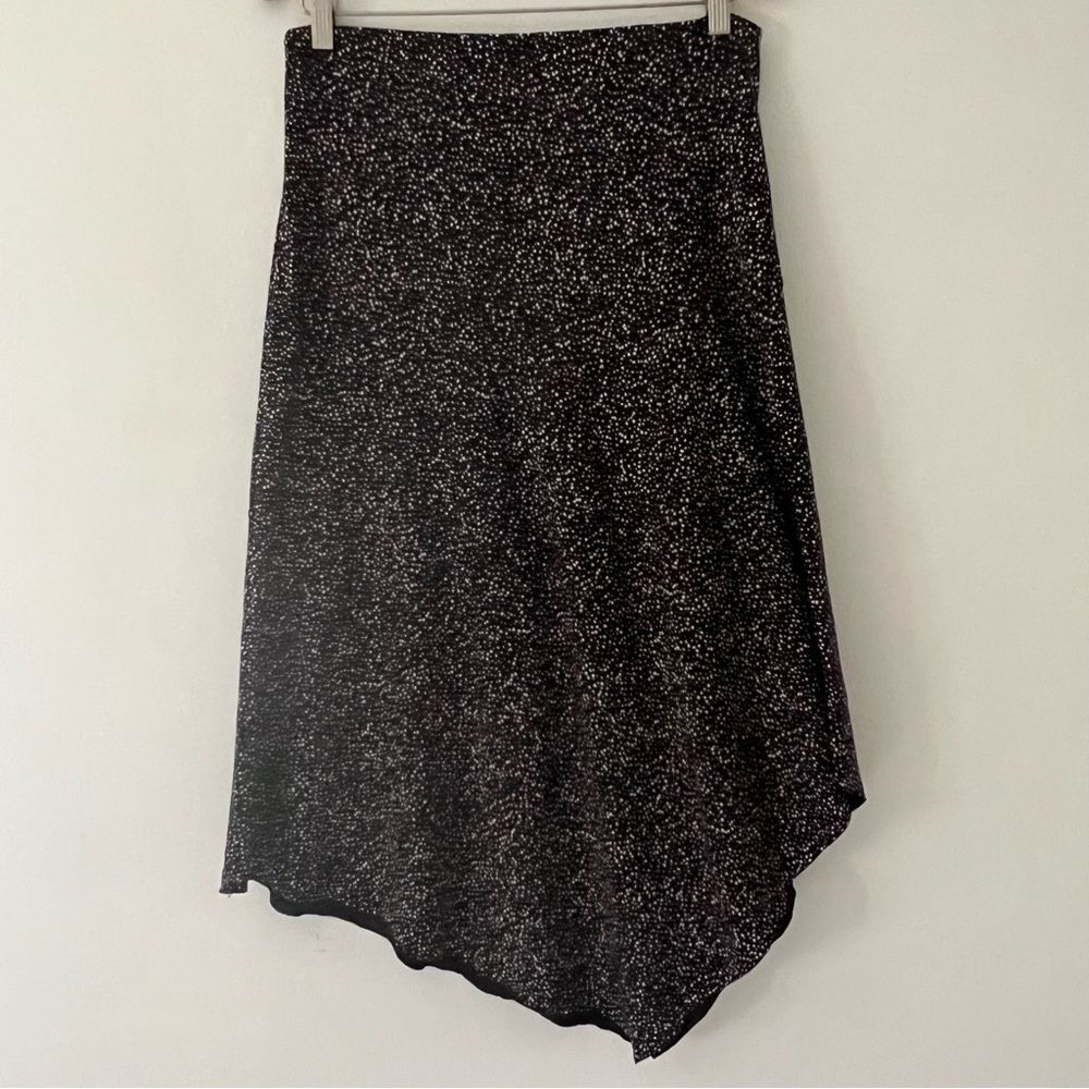 Lysse Skirt Y2K Style Midi Asymmetrical Hem Black Size Large Whimsigoth